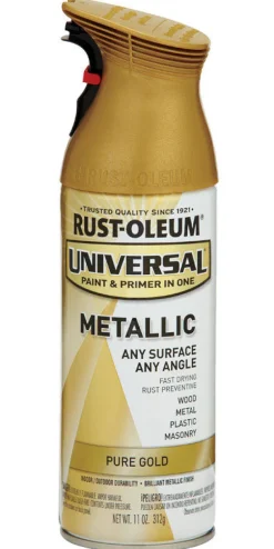 Rust-Oleum Universal Paint & Primer in One Pure Gold Spray 11 oz. (Pack of 6)
