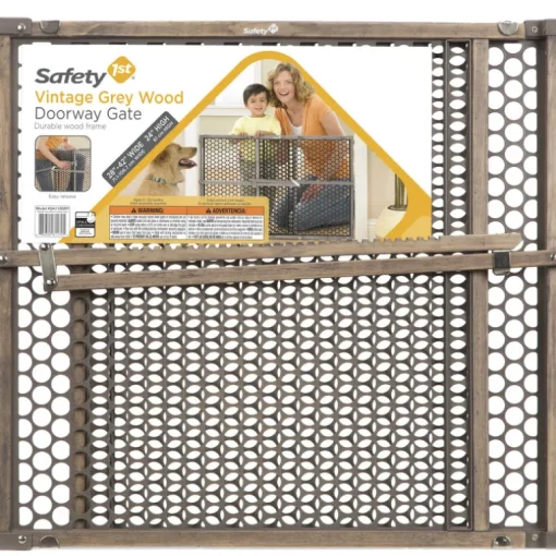 Safety 1st Gray 24 in. H x 28-42 in. W Wood Safety Gate