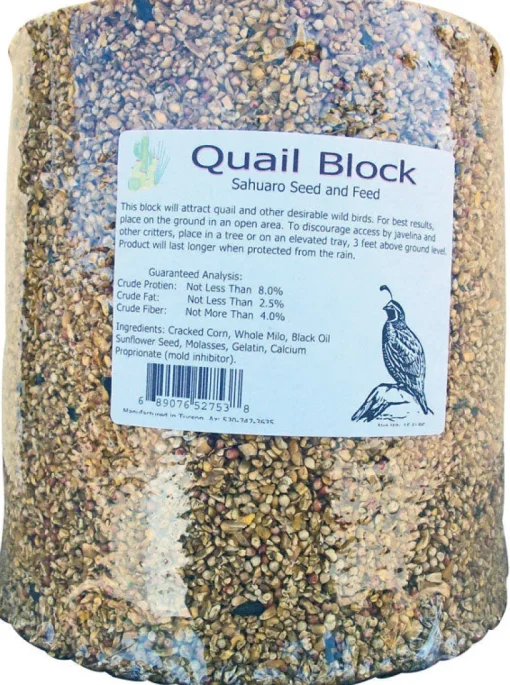 Sahuaro Seed Quail Block Assorted Species Milo and Corn Bird Food Block 21 lb