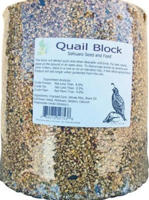 Sahuaro Seed Quail Block Assorted Species Milo and Corn Bird Food Block 21 lb