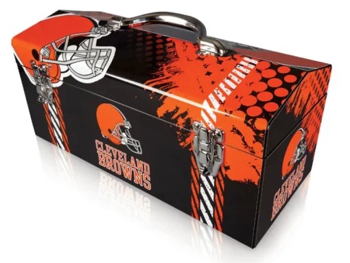 Sainty International Steel Cleveland Browns 33 lbs. Capacity Art Deco Tool Box 7.75 H in.