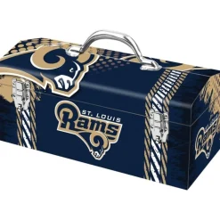 Sainty International Steel Los Angeles Rams Lockable Art Deco Tool Box 16.25 L x 7.1 W x 7.75 H in.