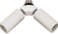Satco Plastic 150W Medium Base Twin Light Socket Adapter 2 H x 4.5 W in.