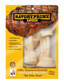 Savory Prime Large Adult Knotted Bone Natural 8-9 in. L 4 pk