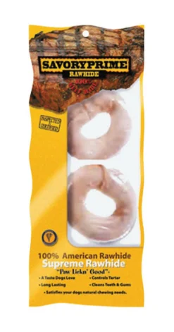 Savory Prime Medium, Large Adult Rawhide Bone Beef 4 in. L 2 pk