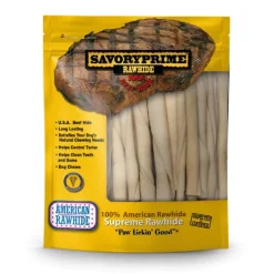 Savory Prime Munchy Dog Stix Medium Adult Rawhide Twists Natural 5 in. L 30 pk