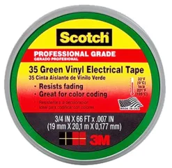 Scotch 3/4 in. W x 66 ft. L Green Vinyl Electrical Tape (Pack of 10)
