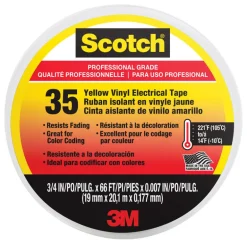 Scotch 3/4 in. W x 66 in. L Yellow Vinyl Electrical Tape (Pack of 5)