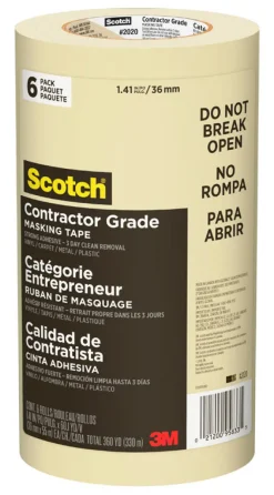 Scotch 1.41 in. W X 60 yd L Tan High Strength Masking Tape 6 pk