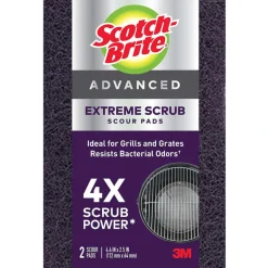 Scotch Brite 77222-R 4.4 X 2.5 Purple Extreme Scrub Scour Pads 2 Count (Pack of 6).