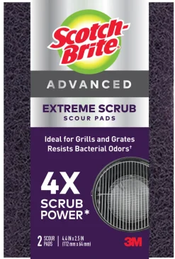 Scotch Brite 77222-R 4.4 X 2.5 Purple Extreme Scrub Scour Pads 2 Count (Pack of 6).