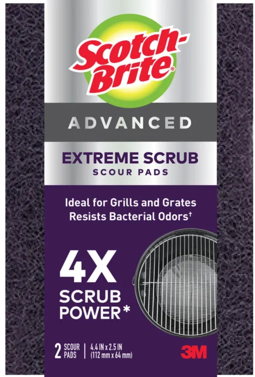 Scotch Brite 77222-R 4.4 X 2.5 Purple Extreme Scrub Scour Pads 2 Count (Pack of 6).