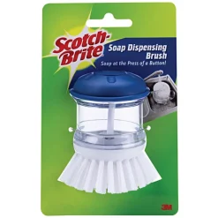 Scotch-Brite 4 in. W Medium Bristle Plastic Handle Soap Dispenser Dish Brush