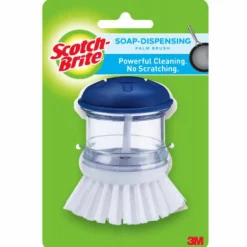 Scotch-Brite 4 in. W Medium Bristle Plastic Handle Soap Dispenser Dish Brush