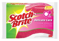 Scotch-Brite Delicate, Light Duty Sponge For Multi-Purpose 4.4 in. L 3 pk (Pack of 8)