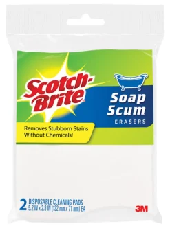 Scotch-Brite Delicate, Light Duty Soap Scum Eraser For All Purpose 5.2 in. L 2 pk (Pack of 8)