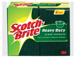 Scotch-Brite Heavy Duty Sponge For Pots and Pans 4.5 in. L 6 pk (Pack of 6)
