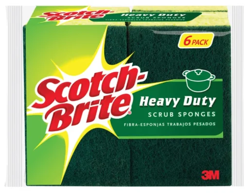 Scotch-Brite Heavy Duty Sponge For Pots and Pans 4.5 in. L 6 pk (Pack of 6)