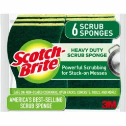 Scotch-Brite Heavy Duty Sponge For Pots and Pans 4.5 in. L 6 pk (Pack of 6)