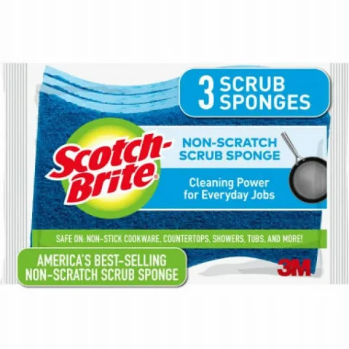 Scotch-Brite Non-Scratch Sponge For Multi-Purpose 4.4 in. L 3 pk (Pack of 8)