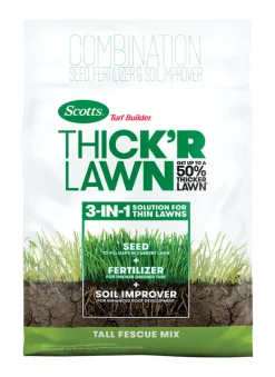 Scott'S 30073 12 Lb Turf Builder Thick'R Lawn Fertilizer & Seed For Tall Fescue 9-1-1
