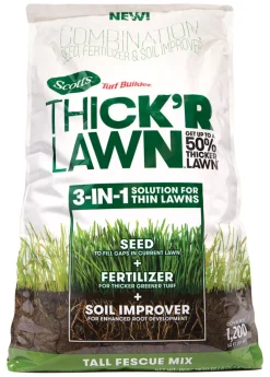 Scott'S 30073 12 Lb Turf Builder Thick'R Lawn Fertilizer & Seed For Tall Fescue 9-1-1