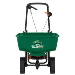 Scotts Deluxe EdgeGuard Plastic 5 ft. Fertilizer Broadcast Spreader 60 lbs. Capacity