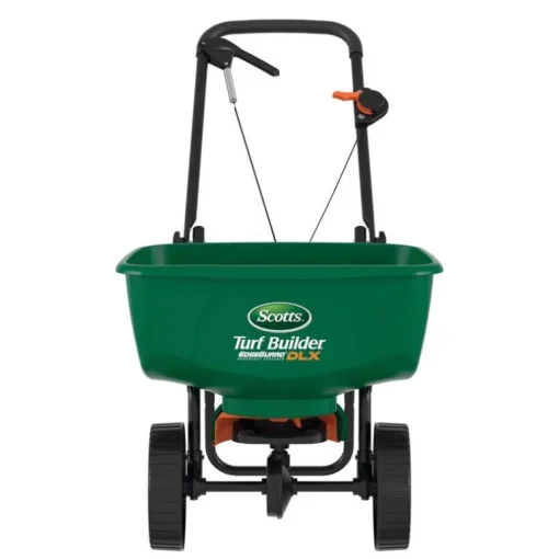Scotts Deluxe EdgeGuard Plastic 5 ft. Fertilizer Broadcast Spreader 60 lbs. Capacity