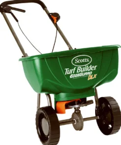 Scotts Deluxe EdgeGuard Plastic 5 ft. Fertilizer Broadcast Spreader 60 lbs. Capacity