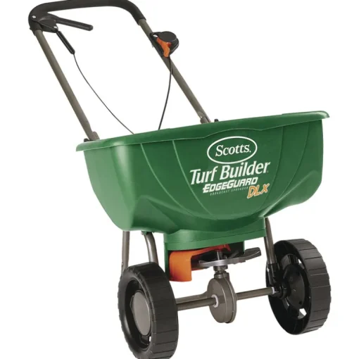 Scotts Deluxe EdgeGuard Plastic 5 ft. Fertilizer Broadcast Spreader 60 lbs. Capacity