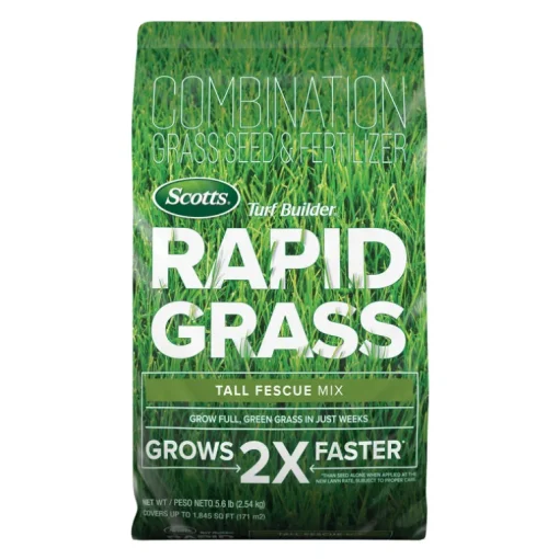 Scotts Turf Builder Rapid Grass Tall Fescue Grass Sun or Shade Grass Seed and Fertilizer 5.6 lb
