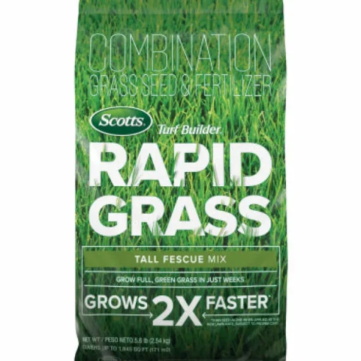 Scotts Turf Builder Rapid Grass Tall Fescue Grass Sun or Shade Grass Seed and Fertilizer 5.6 lb