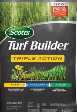 Scotts Turf Builder Triple Action 16-0-1 Weed Control Plus Lawn Food For Kentucky Bluegrass 21.1 lb.