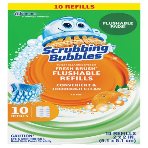Scrubbing Bubbles Citrus Scent Biodegradable Eco Friendly Flushable Toilet Wand Refill Heads