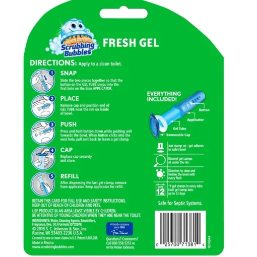 Scrubbing Bubbles Rainshower Scent Continuous Toilet Cleaning System 1.34 oz Gel