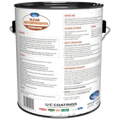 Seal-Once Nano Flat Clear Water-Based Premium Wood Sealer 1 gal