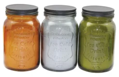 Shanghai Daisy 22946 Large Citronella Mason Jar Candle Assorted Colors (Pack of 6)
