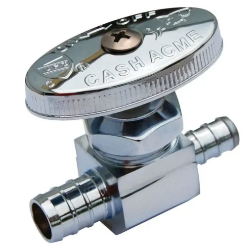 SharkBite 1/2 in. PEX Barb X 3/8 in. Brass Stop Valve