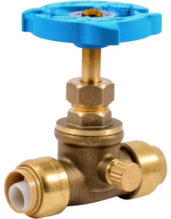 SharkBite 1/2 in. PTC X 1/2 in. Brass Stop Valve with Drain