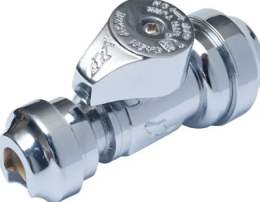 SharkBite 1/2 in. PTC X 1/4 in. Brass Straight Stop Valve