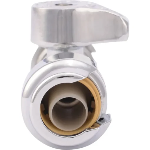 SharkBite 1/2 in. PTC X 1/4 in. Brass Straight Stop Valve