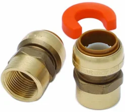 SharkBite 1/2 in. Push Fit X 3/4 in. D FNPT Brass Water Heater Installation Kit
