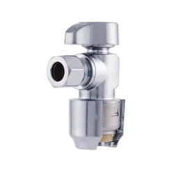 SharkBite 1/2 in. Push X 3/8 in. Compression Chrome Plated Angle Stop Valve