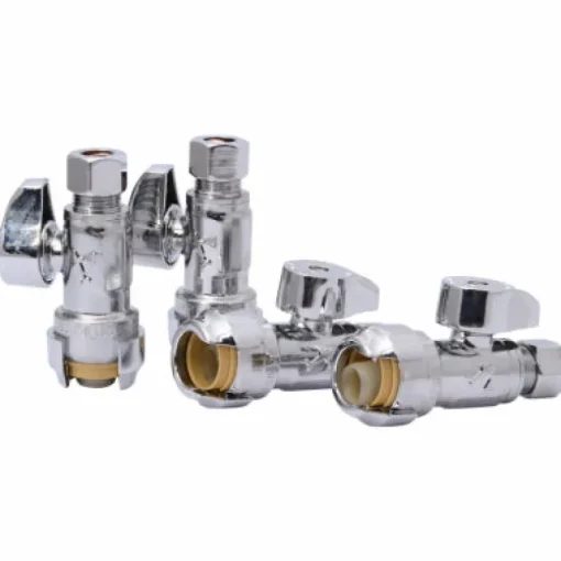 SharkBite 1/2 in. Push X 3/8 in. Compression Brass Straight Stop Valve