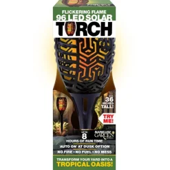 Shawshank LEDz Black Ceramic 12-36 in. Round Garden Torch 1 pc