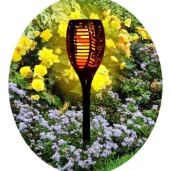 Shawshank LEDz Black Ceramic 12-36 in. Round Garden Torch 1 pc