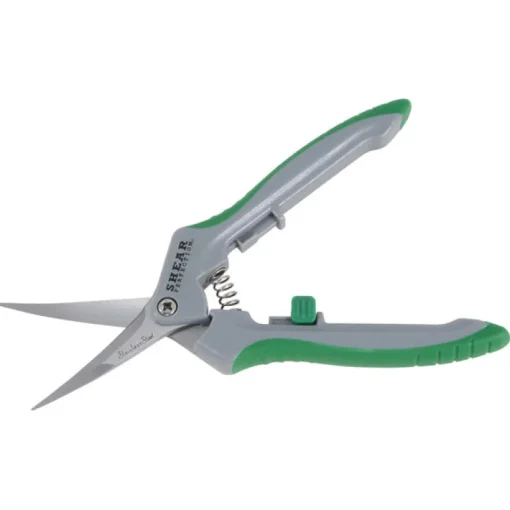 Shear Perfection Platinum Stainless Steel Curved Hydroponic Trimming Shear