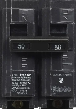Siemens 50 amps Standard 2-Pole Circuit Breaker