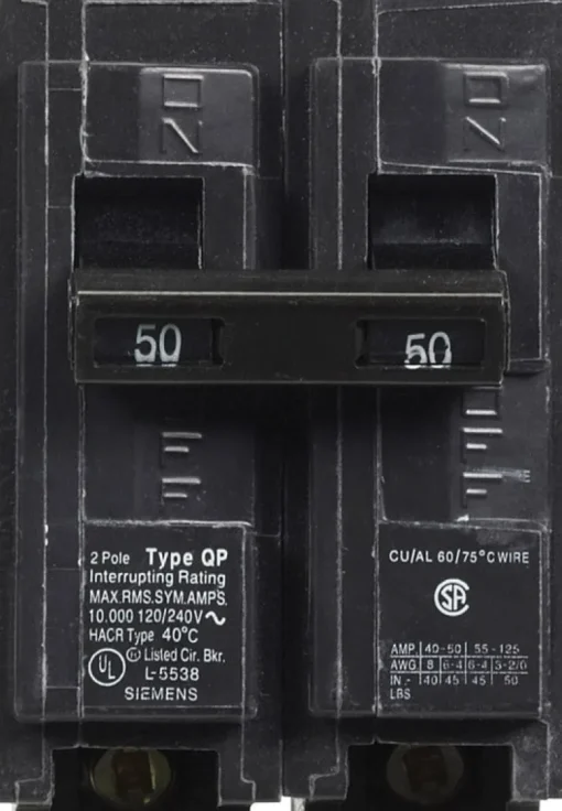 Siemens 50 amps Standard 2-Pole Circuit Breaker