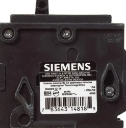 Siemens 15 amps Standard Single Pole Circuit Breaker